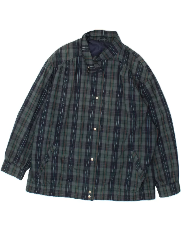 Women's Clothing For Holiday Travel RAVENS Womens Bomber Jacket EU 48 2XL Navy Blue Check Polyester Women's Clothing For Holiday Travel RAVENS Womens Bomber Jacket EU 48 2XL Navy Blue Check Polyester