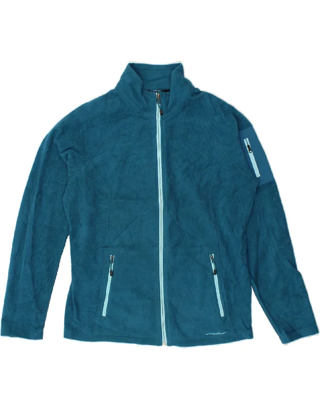 Women Apparel EDDIE BAUER Womens Fleece Jacket UK 18 XL Blue Polyamide