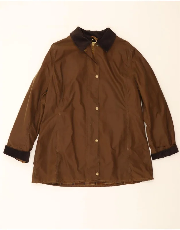 Women's Office Outfit BARBOUR Womens Waxed Cotton Jacket UK 18 XL  Brown Cotton