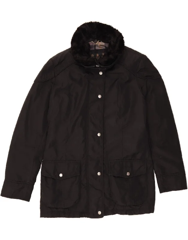 Women's Chic Outerwear Outfit BARBOUR Womens Windbreaker Jacket UK 14 Large Black