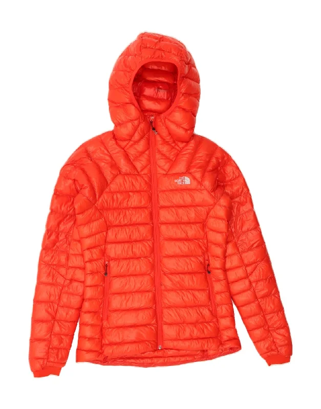 Flash Sale Clothing THE NORTH FACE Womens Hooded Padded Jacket UK 10 Small Orange