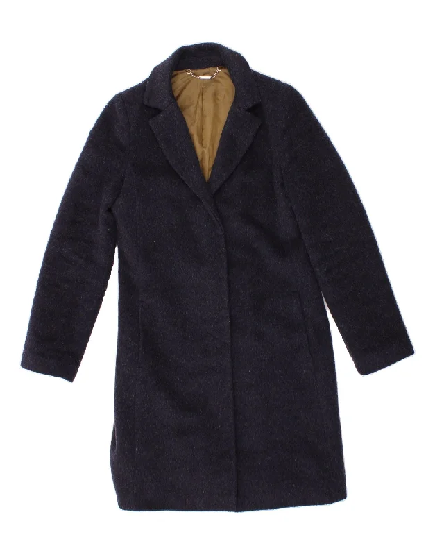 Women's Date Night Outfit LAURA ASHLEY Womens Overcoat UK 10 Small Navy Blue Wool