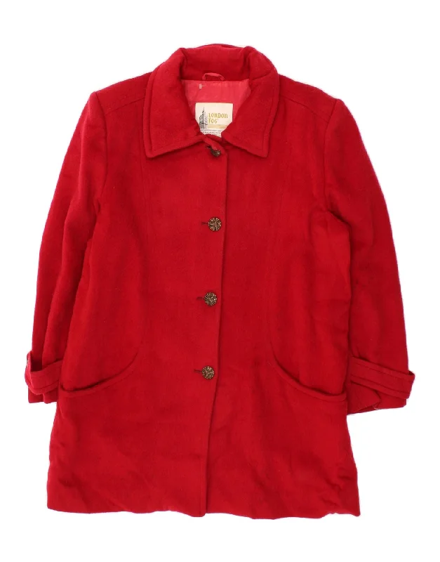 Women's Trendy Outfit LONDON FOG Womens Overcoat UK 14 Medium Red Wool