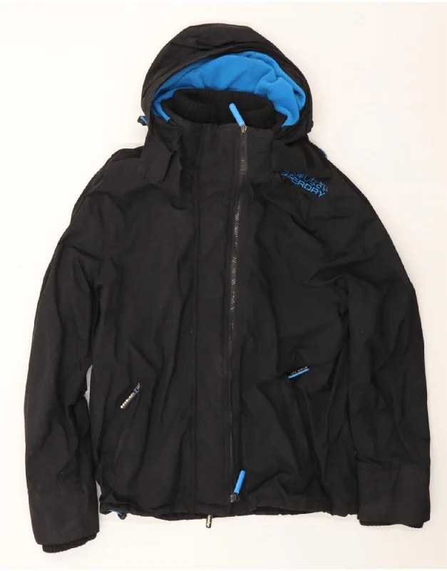 Online Boutique Stores SUPERDRY Womens The Windcheater Windbreaker Jacket UK 16 Large Black