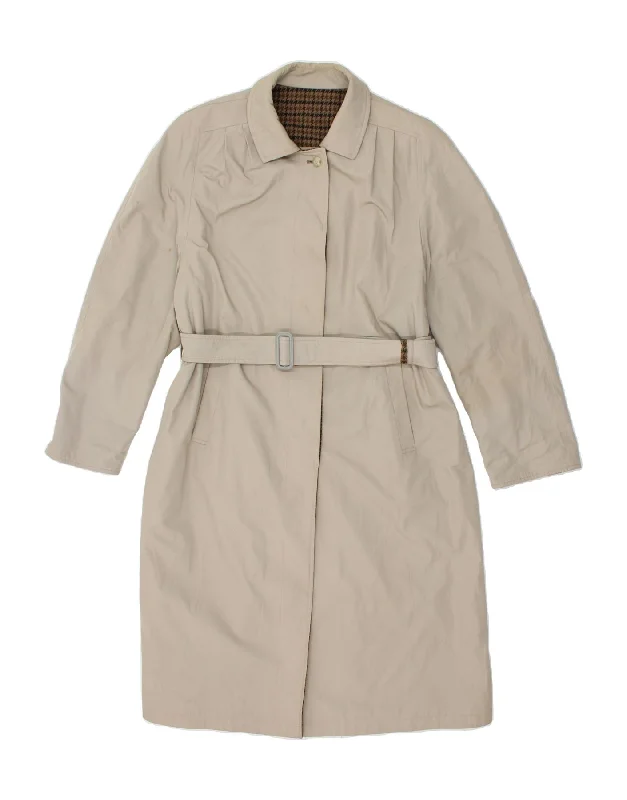 End of Season Sale VINTAGE Womens Reversible Overcoat UK 10 Small Beige