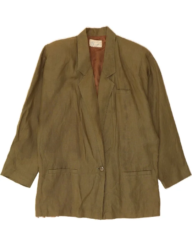 Women's Clothing VINTAGE Womens Oversized 1 Button Blazer Jacket IT 44 Medium Green