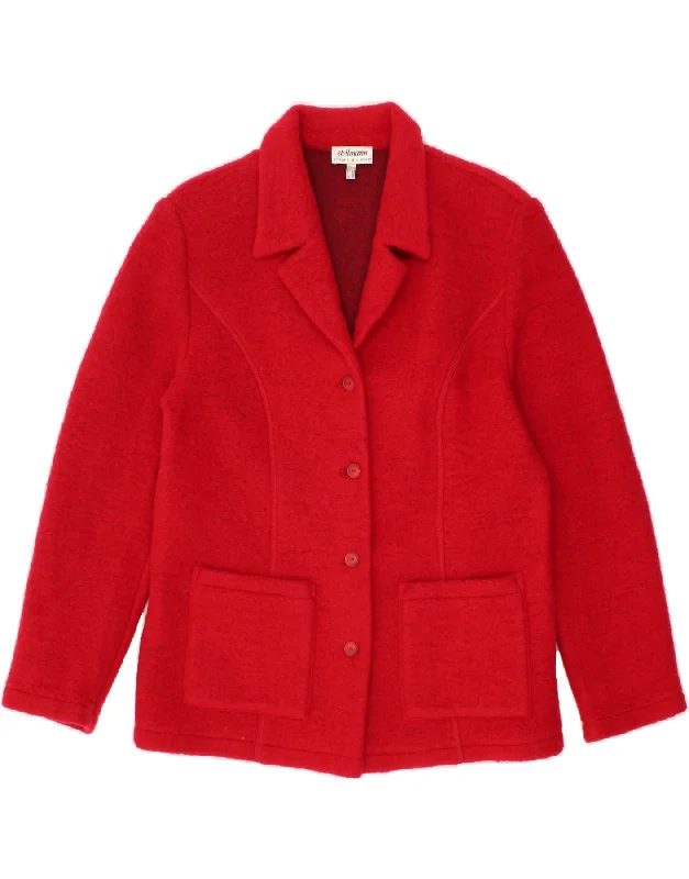 Online Boutiques STEILMANN Womens 4 Button Blazer Jacket UK 16 Large Red Virgin Wool Online Boutiques STEILMANN Womens 4 Button Blazer Jacket UK 16 Large Red Virgin Wool