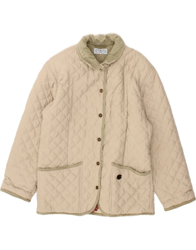 Outfits Ideas VINTAGE Womens Quilted Jacket IT 46 Large Beige Polyester