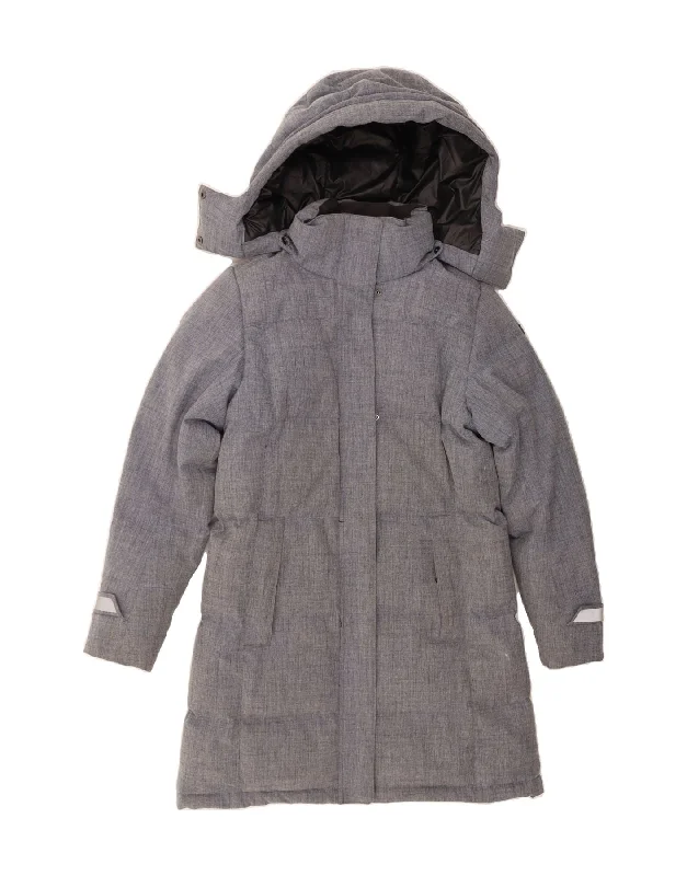 Online Boutiques HELLY HANSEN Womens Hooded Padded Coat UK 14 Medium Blue Polyester