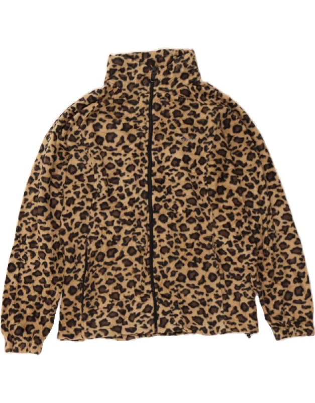 Women's Comfortable Lounge Attire COLUMBIA Womens Fleece Jacket UK 20 2XL Brown Animal Print Polyester Women's Comfortable Lounge Attire COLUMBIA Womens Fleece Jacket UK 20 2XL Brown Animal Print Polyester