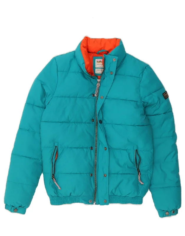 Online Boutique Stores SUPERDRY Womens Padded Jacket UK 8 Small Blue Nylon