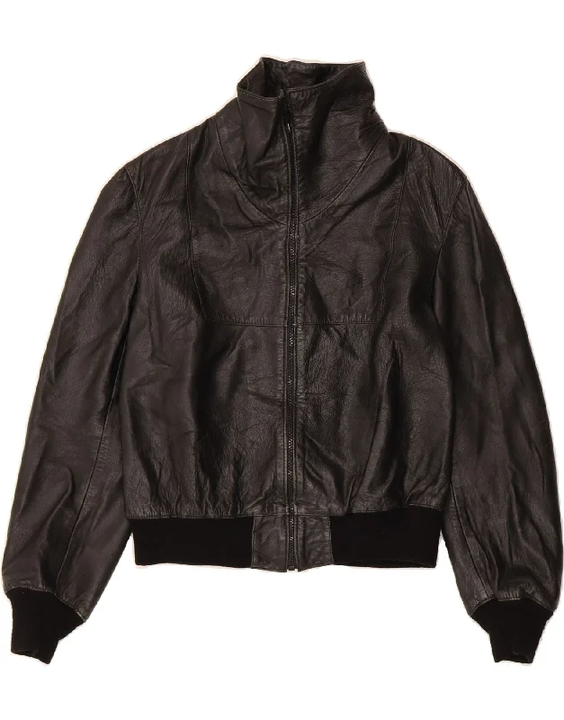 Stylish Loungewear for Women VINTAGE Womens Leather Jacket IT 48 XL Black