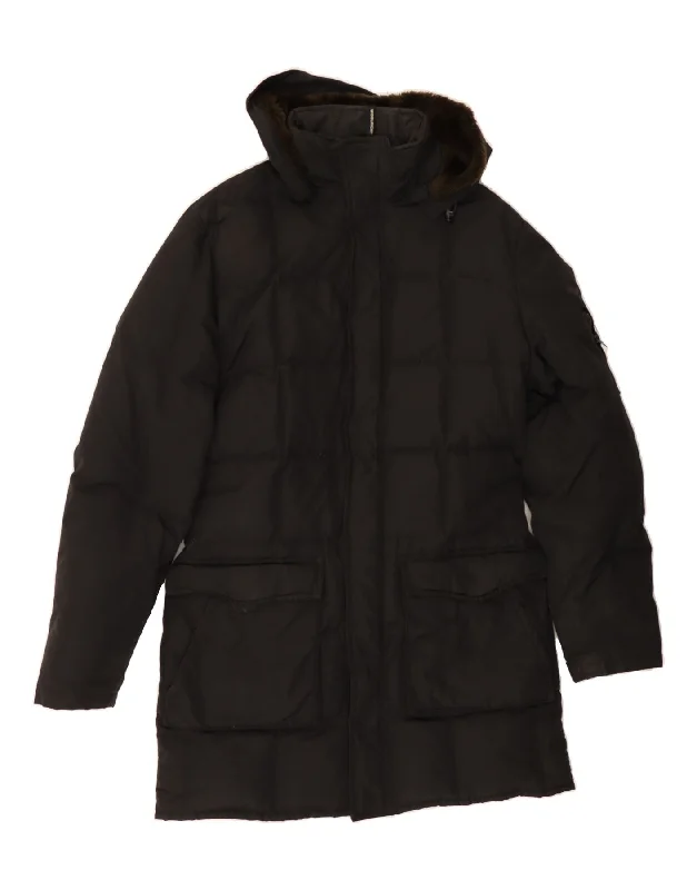 Women's Floral Print Outfit WOOLRICH Womens Hooded Padded Coat UK 14 Medium Black Cotton Women's Floral Print Outfit WOOLRICH Womens Hooded Padded Coat UK 14 Medium Black Cotton