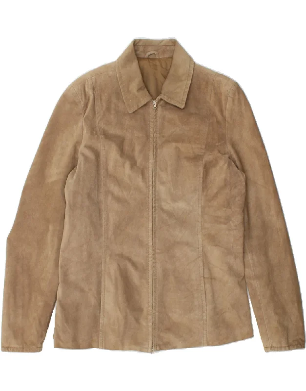 Extreme Clearance Deals VINTAGE Womens Suede Jacket UK 18 XL Brown