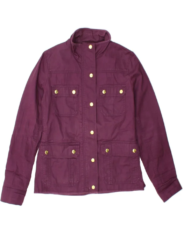 Women's Athletic Clothes J. CREW Womens Utility Jacket UK 10 Small Purple Cotton