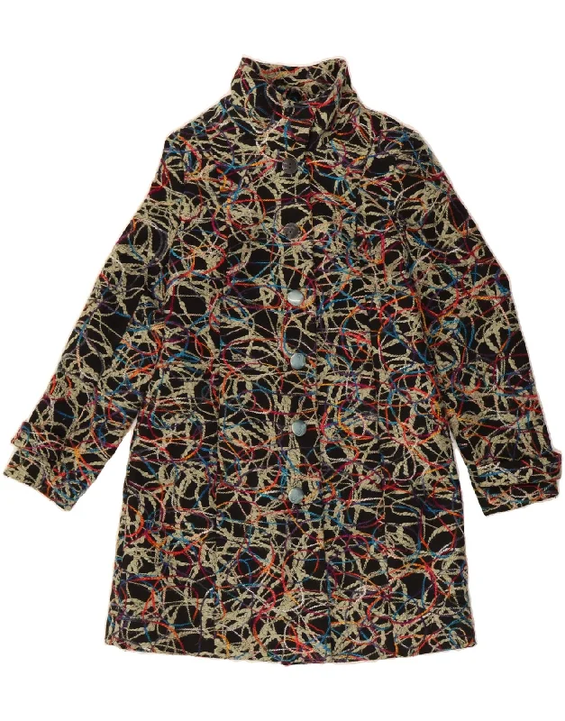Women's Stylish Outerwear VINTAGE Womens Abstract Pattern Overcoat IT 42 Medium Multicoloured Women's Stylish Outerwear VINTAGE Womens Abstract Pattern Overcoat IT 42 Medium Multicoloured