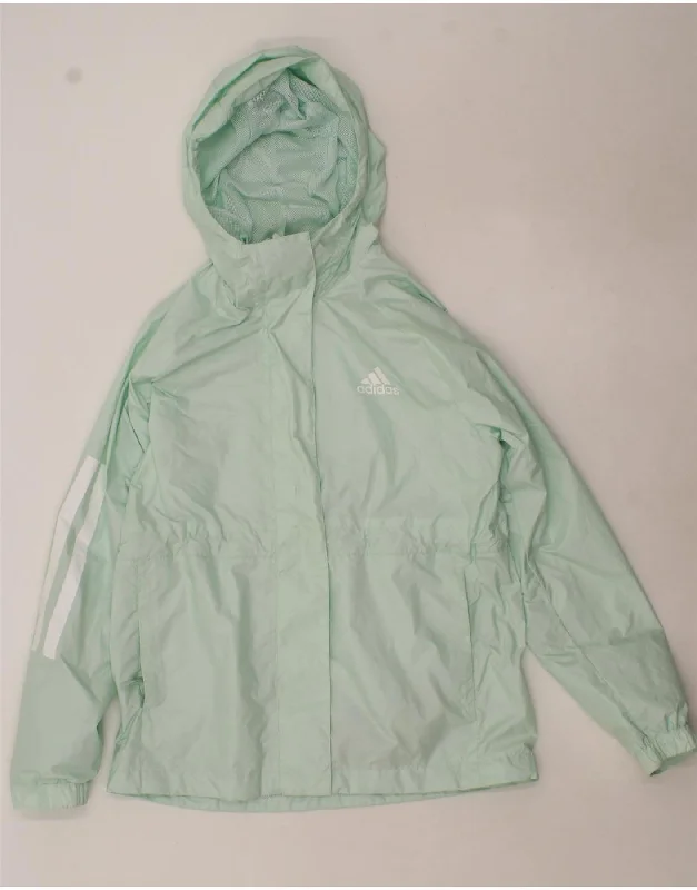 Modern Women's Attire ADIDAS Womens Oversized Hooded Rain Jacket UK 10 Small Turquoise Polyester Modern Women's Attire ADIDAS Womens Oversized Hooded Rain Jacket UK 10 Small Turquoise Polyester