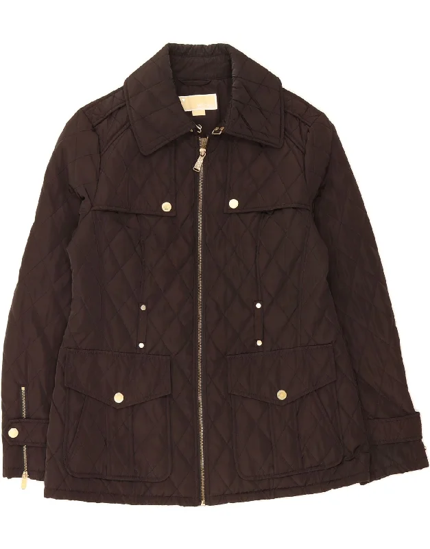 Affordable Women's Attire MICHAEL KORS Womens Quilted Jacket UK 14 Medium Black Polyester Affordable Women's Attire MICHAEL KORS Womens Quilted Jacket UK 14 Medium Black Polyester