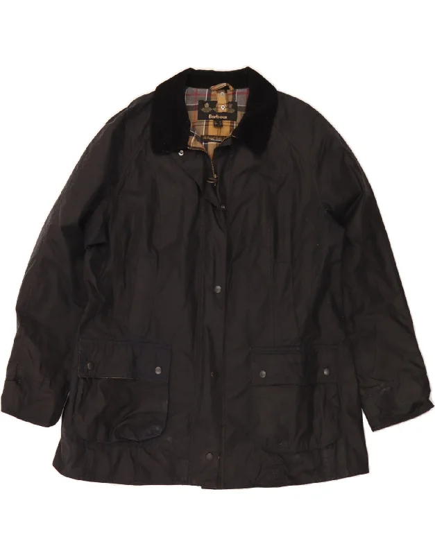 Affordable Women's Fashion BARBOUR Womens Waxed Cotton Jacket UK 20 2XL Black