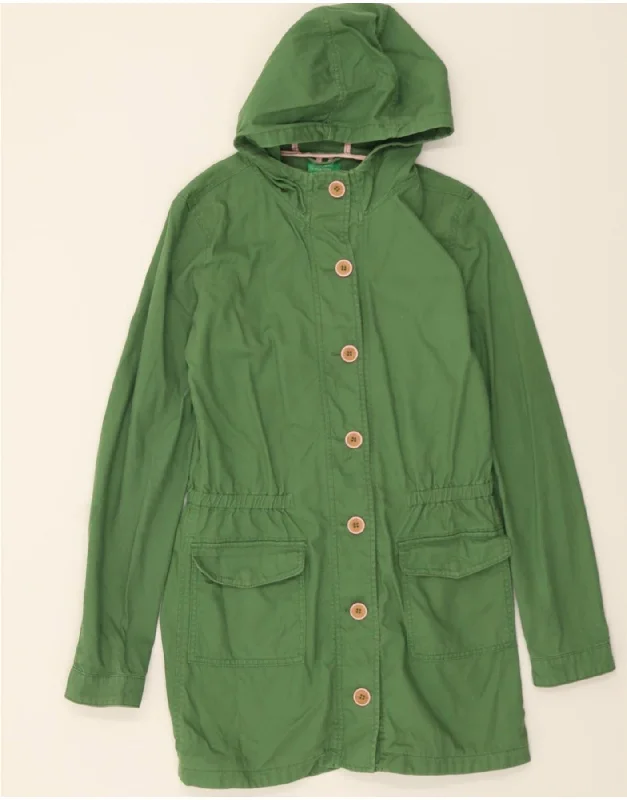 Women's Formal Apparel BENETTON Womens Hooded Parka Jacket UK 10 Small Green