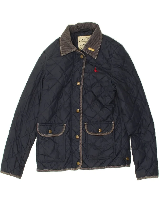Women's Wedding Apparel JACK WILLS Womens Quilted Jacket UK 8 Small Navy Blue Polyester