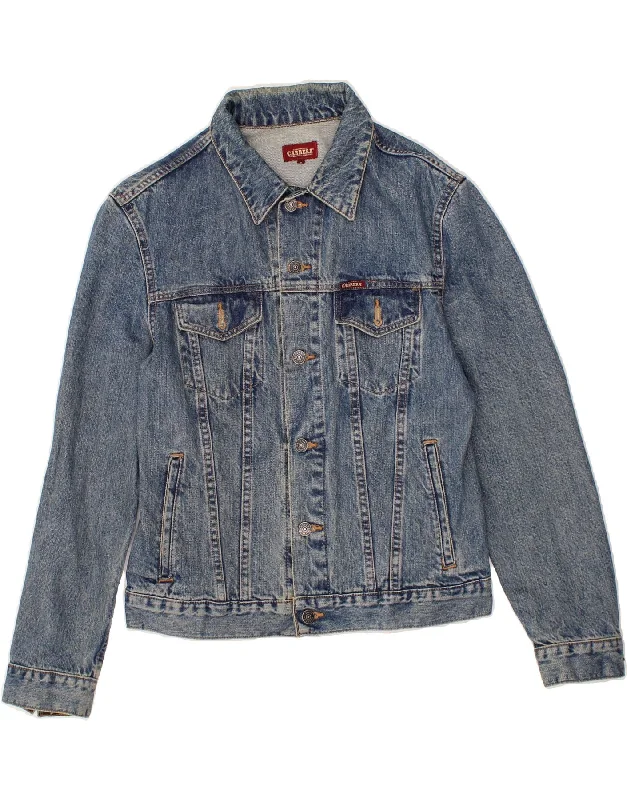 Free Spirited Fashion CARRERA Womens Denim Jacket UK 14 Medium Blue Cotton