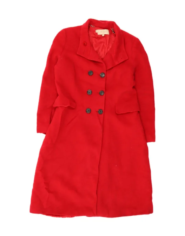 Vintage Fashion HOBBS Womens Double Breasted Coat UK 14 Large  Red Wool