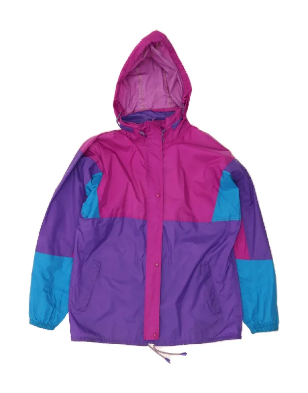 Casual Style for Busy Women VINTAGE Womens Hooded Rain Jacket UK 16 Large Multicoloured Colourblock Casual Style for Busy Women VINTAGE Womens Hooded Rain Jacket UK 16 Large Multicoloured Colourblock