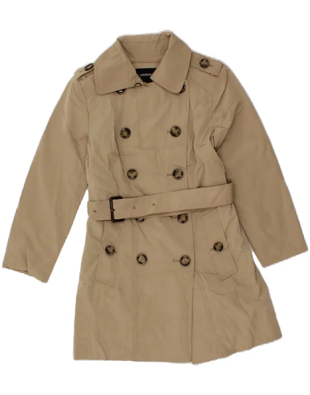 Women's Professional Attire LONDON FOG Womens Pea Coat UK 6 XS Beige Polyester