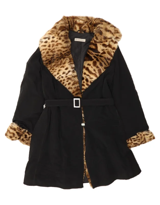 Trendy Boutiques Online VISCONF Womens Overcoat IT 44 Medium Black Acetate