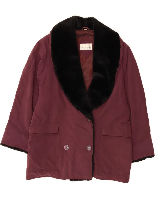 Women Wear Brands FOUR SEASONS Womens Double Breasted Blazer Jacket UK 16 Large  Maroon