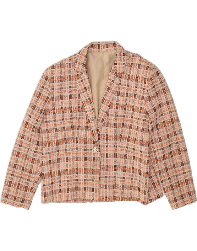 Affordable Fashion for Women VINTAGE Womens 1 Button Blazer Jacket UK 14 Medium Pink Check Affordable Fashion for Women VINTAGE Womens 1 Button Blazer Jacket UK 14 Medium Pink Check