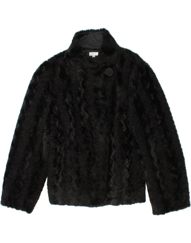 Outfits Ideas EAST Womens Faux Fur Jacket UK 14 Medium Black Acrylic