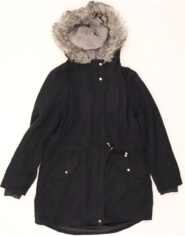 Online Clothing Boutiques OASIS Womens Hooded Parka Jacket UK 10 Small Navy Blue Polyester Online Clothing Boutiques OASIS Womens Hooded Parka Jacket UK 10 Small Navy Blue Polyester