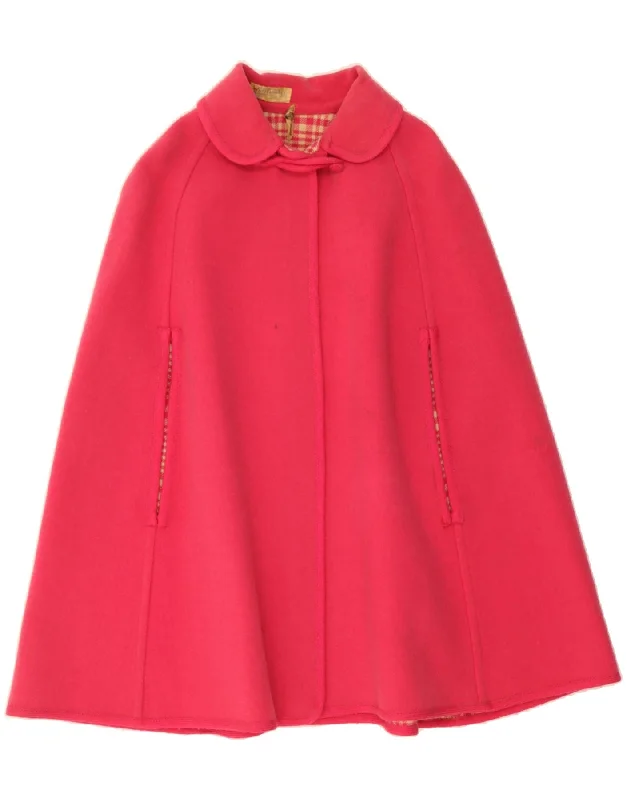 Women's Vacation Outfit Set VINTAGE Womens Poncho Coat One Size Pink