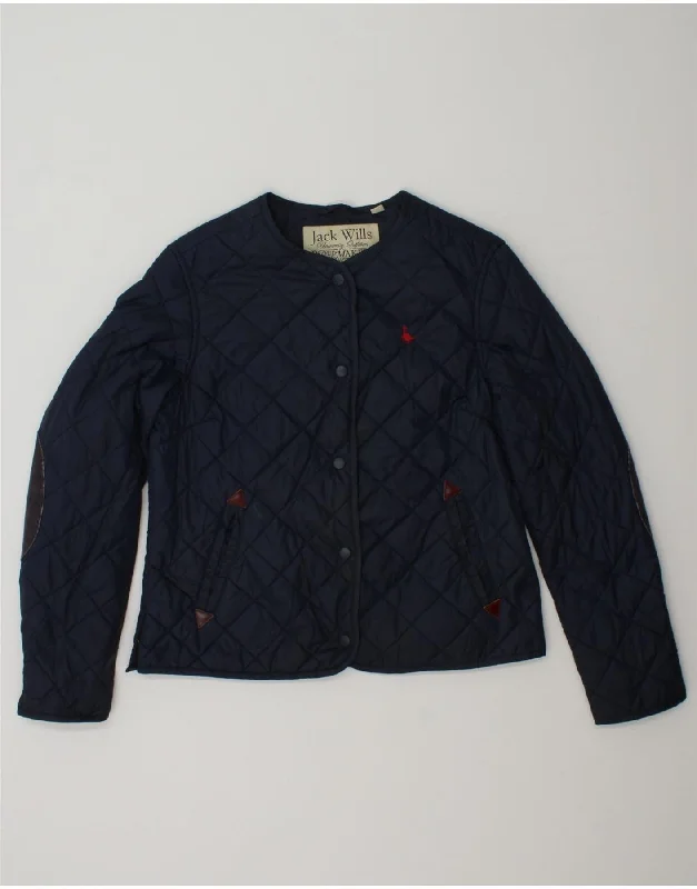 Bold and Elegant Women's Fashion JACK WILLS Womens Quilted Jacket UK 12 Medium Navy Blue Polyester Bold and Elegant Women's Fashion JACK WILLS Womens Quilted Jacket UK 12 Medium Navy Blue Polyester