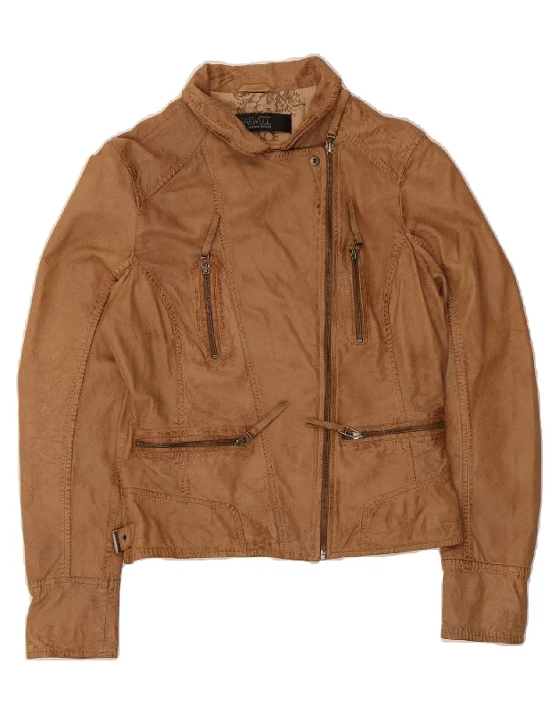 Women's Clothing OAKWOOD Womens Leather Jacket UK 14 Large Brown
