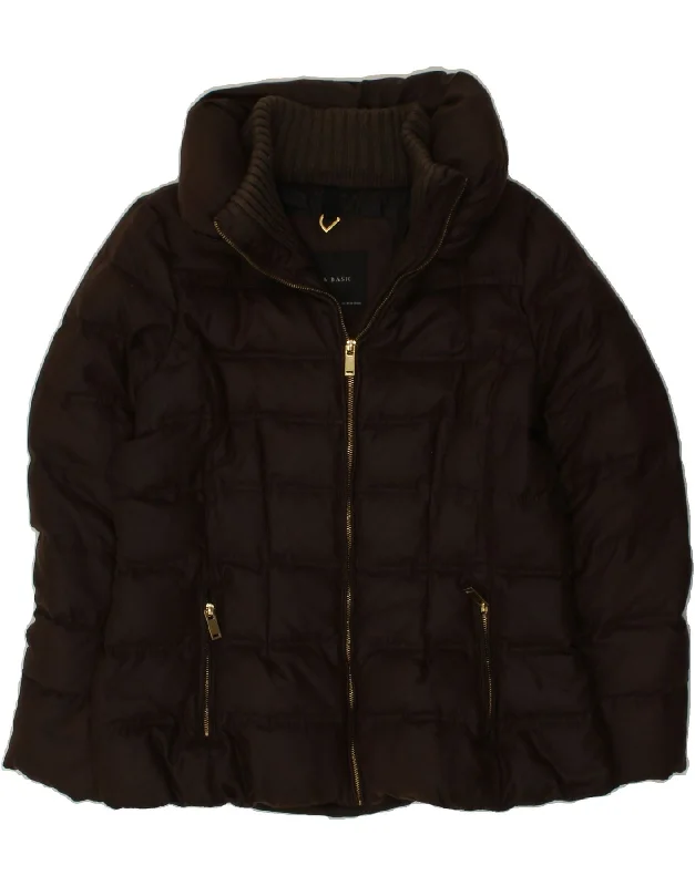 Graceful Fashion ZARA Womens Padded Jacket UK 18 XL Brown Polyester