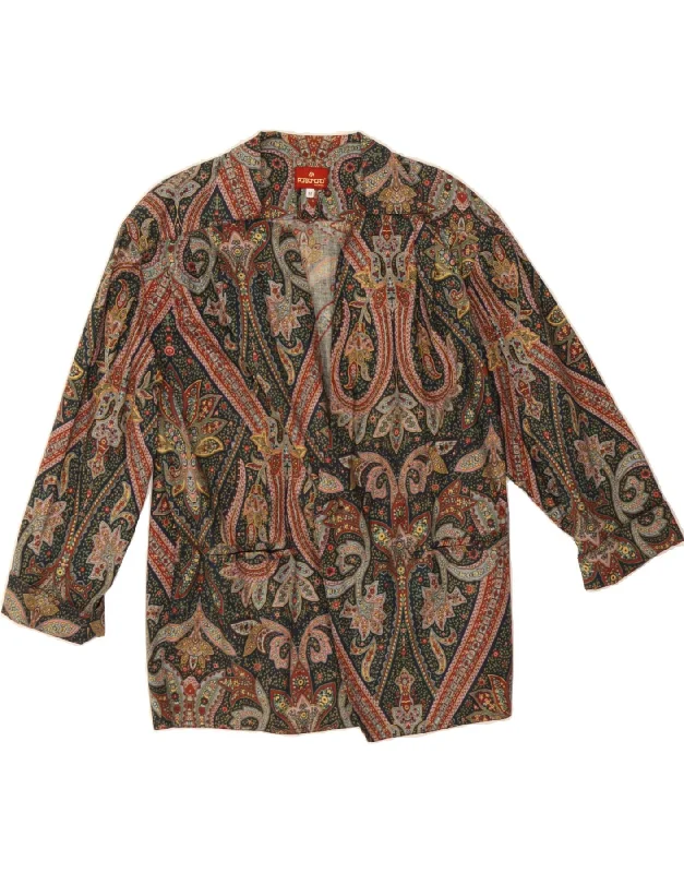 Women's Outerwear Apparel VINTAGE Womens Oversized Longline Blazer Jacket UK 14 Medium Multicoloured Women's Outerwear Apparel VINTAGE Womens Oversized Longline Blazer Jacket UK 14 Medium Multicoloured
