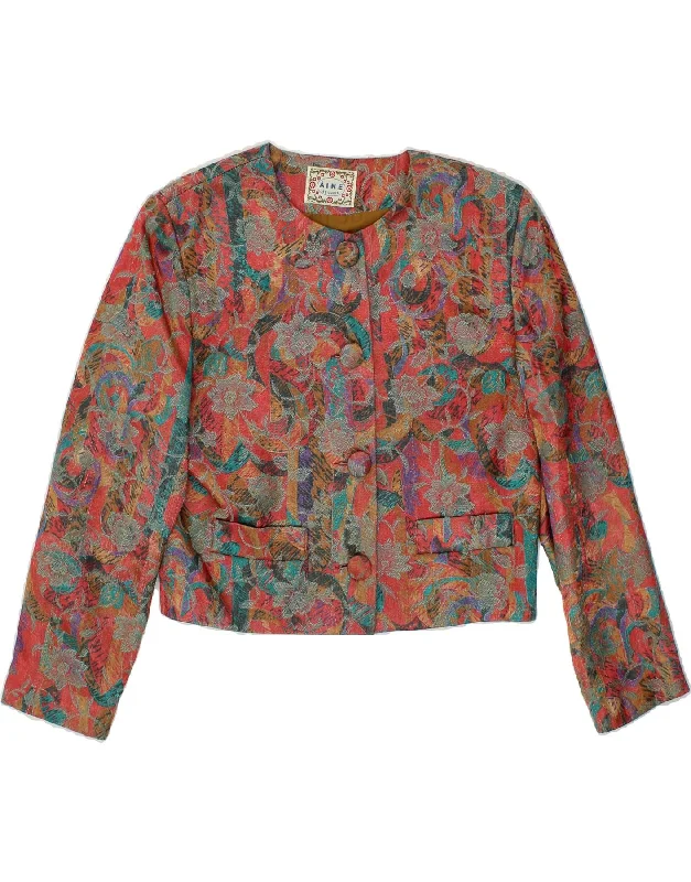 Chic Women's Clothing for Work and Travel VINTAGE Womens Crop Blazer Jacket UK 10 Small  Multicoloured Floral