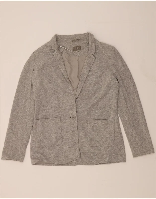 Stylish Women's Outfit OASIS Womens Loose Fit 1 Button Blazer Jacket UK 10 Small Grey Viscose Stylish Women's Outfit OASIS Womens Loose Fit 1 Button Blazer Jacket UK 10 Small Grey Viscose