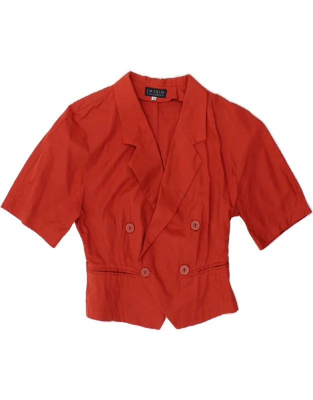 Women's Trendy Outfits IMERIO TACCHELLA Womens Crop Short Sleeve Blazer Jacket EU 40 Medium Red Women's Trendy Outfits IMERIO TACCHELLA Womens Crop Short Sleeve Blazer Jacket EU 40 Medium Red