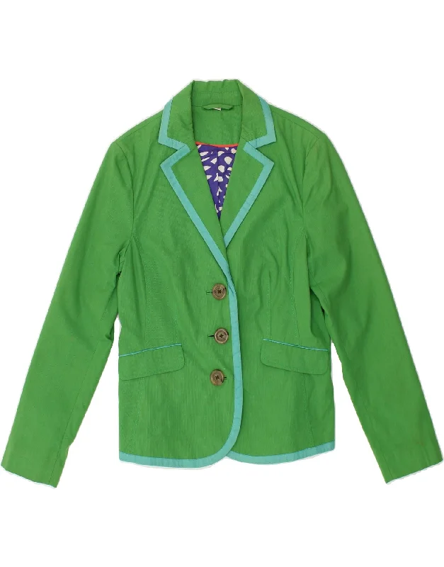 Women's Activewear for Exercise and Sports BODEN Womens 3 Button Blazer Jacket UK 12 Medium Green Cotton Women's Activewear for Exercise and Sports BODEN Womens 3 Button Blazer Jacket UK 12 Medium Green Cotton