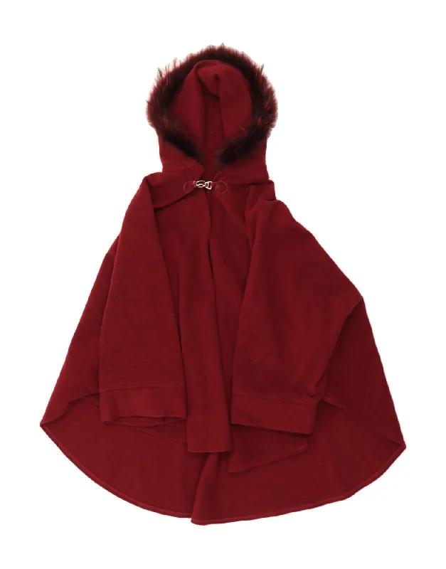 Women's Online Clothing Boutique VINTAGE Womens Hooded Poncho Coat One Size Burgundy Women's Online Clothing Boutique VINTAGE Womens Hooded Poncho Coat One Size Burgundy