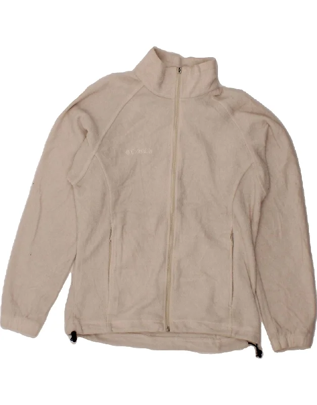Stylish Women's Apparel COLUMBIA Womens Fleece Jacket UK 14 Medium White Polyester