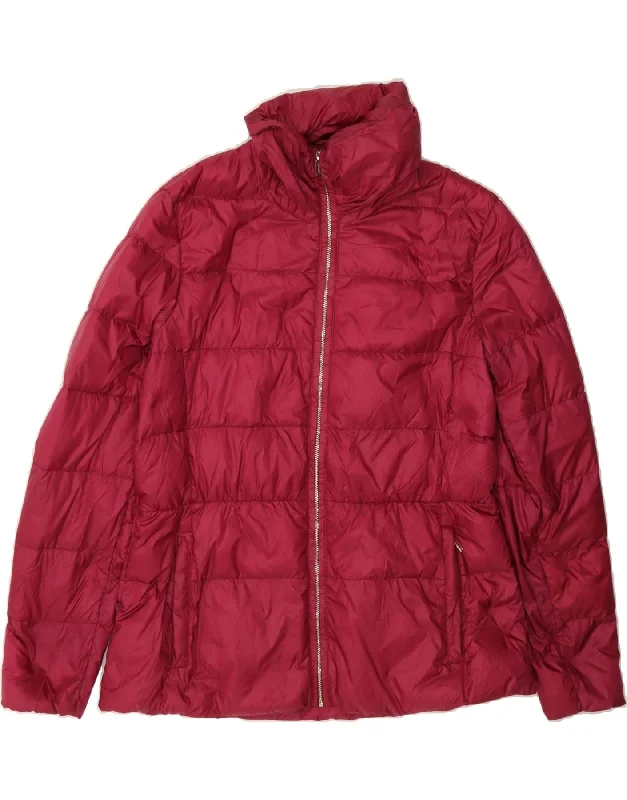 Elegant Women's Attire MASSIMO DUTTI Womens Padded Jacket UK 18 XL Maroon Nylon