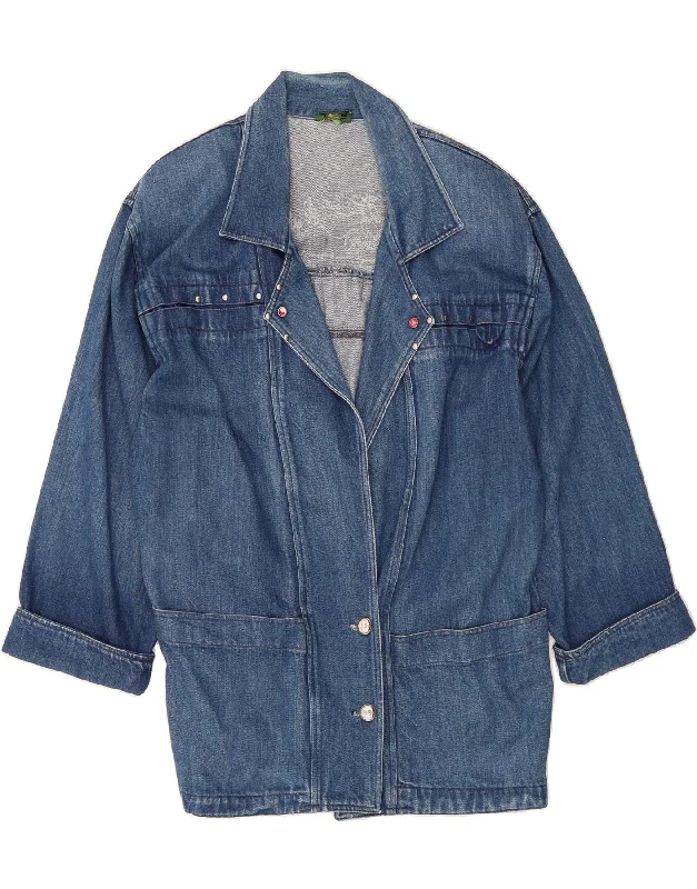 Women's Active Outfit For Fitness VINTAGE Womens Denim Coat UK 16 Large Blue Cotton