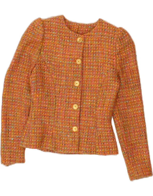 Casual Women's Clothing Online VINTAGE Womens 5 Button Blazer Jacket UK 10 Small Orange