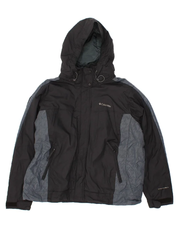 Women's Effortless Casual Outfit COLUMBIA Womens Hooded Rain Jacket UK 18 XL Black Colourblock Nylon Women's Effortless Casual Outfit COLUMBIA Womens Hooded Rain Jacket UK 18 XL Black Colourblock Nylon