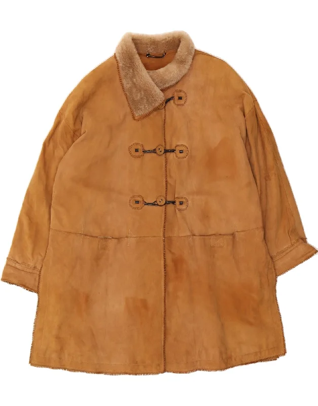 Online Boutiques Best FENDISSIME Womens Oversized Duffle Coat IT 44 Medium Brown